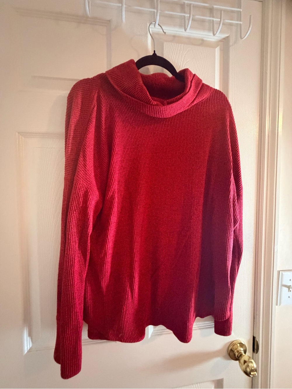 Time and Tru Red Cowl Neck Pullover Sweater